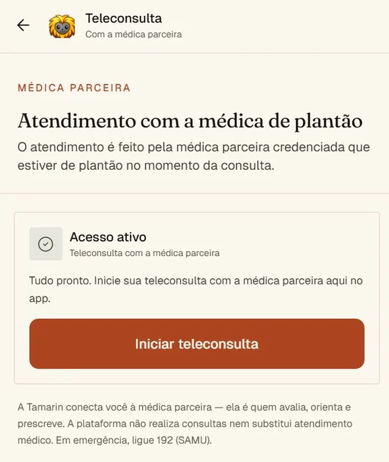 Tela de teleconsulta